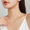 S925 Sterling Silver Colorful Rhombus Zircon Women Nacklace Jewelry