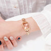 SKMEI 1407 Business Fashion Watch with Diamonds Delicate and Elegant Square Zinc Alloy Quartz Watch for Women Rose Gold