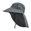 1039 Summer Children Fisherman Hat Large Brim Shawl Sun Hat(Dark Gray)