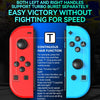 JOY-02 Gaming Left And Right Handle With RGB Lights Body Feel Bluetooth Gamepad For Switch / Switch OLED / Switch Pro / Switch Lite / Switch Joycon(Blue Red)