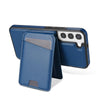 For Samsung Galaxy S21 5G Skin Feel Detachable Card Bag Magsafe Phone Case(Blue)