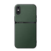 For iPhone X / XS Litchi Leather Magnetic Full Coverage Shockproof Phone Case(Green)