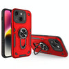 For iPhone 14 Plus Metal Rotating Bracket TPU + PC Magnetic Phone Case(Bright Red)