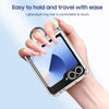 For Samsung Galaxy Z Flip6 5G Folding Central Axis Card Bag Phone Case with Ring(Transparent Black)