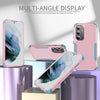 For Samsung Galaxy S25+ 5G TPU + PC Shockproof Protective Phone Case(Pink + Grey Green)