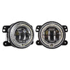 2 PCS DC12V-30V / 30W / 3A / 1440LM 12LEDs  4 inch Car LED Colorful Fog Light, Style: White Background (Yellow Light)