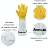 Leather Extended Thick Gardening Gloves Welder Work Gloves, Specification: Gold White XL