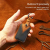 For Mazda New Style Car Cowhide Leather Key Protective Cover Key Case (Red)