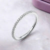 S925 Sterling Silver Ladies Fashion Ring Diamond Simple Ring, Size: 7