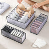 3 in 1 Underwear Drawer Storage Box Household Socks Folding Storage Box(Gray)