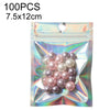 100PCS Laser Self-sealing Packaging Bag Data Line Aluminum Foil Plastic Bag , Size: 7.5x12cm