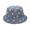MZ7938 Spring Small Star Pattern Children Basin Hat Sun Hat, Size: XL (54cm)(Light Denim Blue)