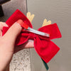 Christmas Gold Velvet Headdress Duckbill Clip, Color: LD113 Red