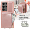 For Samsung Galaxy S25 Ultra 5G Crossbody Lanyard Zipper Wallet Leather Phone Case(Rose Gold)