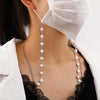 Mask Anti-Lost Hanging Chain Round Handmade Pearl Multi-Purpose Sweater Chain Glasses Chain(Silver)