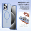 For iPhone 15 Pro DUX DUCIS Lawa Series 2 in 1 Wallet Zipper Detachable MagSafe Phone Case with Lanyard(Light Blue)