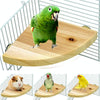 Small Pet Wooden Platform Perch - Parrot, Hamster, 10x10cm