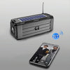 BDL-187 LED Light Solar Wireless Bluetooth Speaker Portable Outdoor Camping FM Radio(Black)