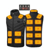 17 Area  4 Control Black USB Electric Heating Undershirt Intelligent Warm Vest(5XL)