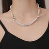 Angel Eyes Pendant Layered Necklace, Model: N2210-1 Triangular Pearl Eyes