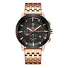 OCHSTIN 7248 Fashion Steel Strap Multifunctional Quartz Men Watch(Rose Gold Black)