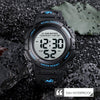 Skmei 1562 Multi Function Outdoor Sports Waterproof Student Electronic Watch Ten Year Battery Mens Watch(Black)