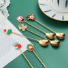 4pcs /Pack Christmas Gift Spoon Cartoon Fruit Fork Dessert Coffee Scoop, Style: C
