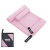 Absorbent Quick Dry Sports Towel Microfiber Bath Towel 76x152cm(Pink Square Mesh Bag)