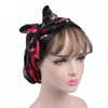 TJM-226 Ladies Satin Print Ribbon Bow Turban Hat Night Cap Silk Chemotherapy Hat Long Tail Braid Hat(Purple)