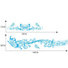 D-347 Butterfly Note Car Sticker Sheet Music Waist Line Body Sticker(Blue)