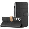 For Samsung Galaxy S25+ 5G Cowhide Texture Stitching Leather Phone Case(Black)