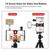 PULUZ 2 in 1 Live Broadcast Smartphone Video Rig + Microphone Kits for iPhone, Galaxy, Huawei, Xiaomi, HTC, LG, Google, and Other Smartphones(Red)