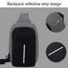 Multi-Function Portable Casual Chest Bag Outdoor Sports Anti-theft Shoulder Bag with External USB Charging Interface for Men / Women (Grey)