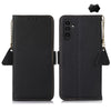 For Samsung Galaxy A36 Side-Magnetic TJ Genuine Leather RFID Phone Case(Black)