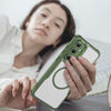 For Samsung Galaxy S24 5G Carbon Fiber Texture MagSafe Translucent Phone Case(Green)