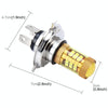 2 PCS H4 10W 1000 LM Car Fog Lights with 28 SMD-3030 LED Lamps, DC 12V(Gold Light)