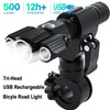 3 Lamp Holder Strong Light Flashlight Highlight Waterproof Hand-Held Outdoor Lighting Night Riding Flashlight