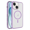For iPhone 15 Plus Frosted Translucent Side Ice Fog Cooling MagSafe Phone Case(Light Purple)
