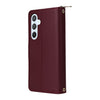 For Samsung Galaxy A54 Nine-card Slots Zipper Wallet Bag Leather Phone Case(Wine Red)