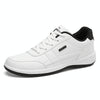 Leather Men Casual Shoes Breathable Leisure Male Sneakers All-match Men Shoes, Size: 50(White)