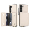 For Samsung Galaxy S23 5G Crossbody Dual-buckle Wallet RFID Back Leather Phone Case(White)