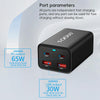 2A2C-100W GaN Pro 100W USB x 2, USB-C / Type-C x 2 Fast Charger, Plug Type:EU Plug(Black)