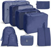 9 In 1 Toiletry Bag Travel Storage Bag Set Folding Storage Bag(Navy Blue)