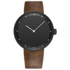YAZOLE Simple Fashion Quartz Couple Watch(523 Black Shell Black Tray Brown Belt)