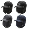 Men Winter Warm Hat Outdoor Biking Cold-Proof Ear Protection Cap With Detachable Mask, Size: Free Size(Black + Black Embroidery)