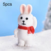 5pcs Christmas Cute Micro Landscape DIY Bonsai Decoration Snowscape Ornament, Style: No.19 Scarf Rabbit
