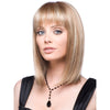 Women Medium Long Style Straight Hair Headgear(Light Gold)