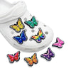 100pcs Butterfly Cartoon Shoe Flower Removable PVC Soft Rubber Cave Shoes Buckle(Blue)