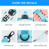 Reflective Dog Harness Vest, Breathable Nylon, Dual Leash, Blue, M