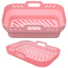 For Ninja DZ201 Air Fryer Silicone Mat Foldable Reusable Basket Tray(Pink)